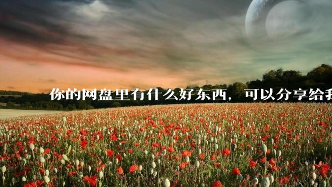 你的网盘里有什么好东西，可以分享给我吗，陌生人？